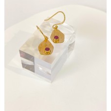 Ασημένια Σκουλαρίκια κρεμαστά επίχρυσα (SE21)